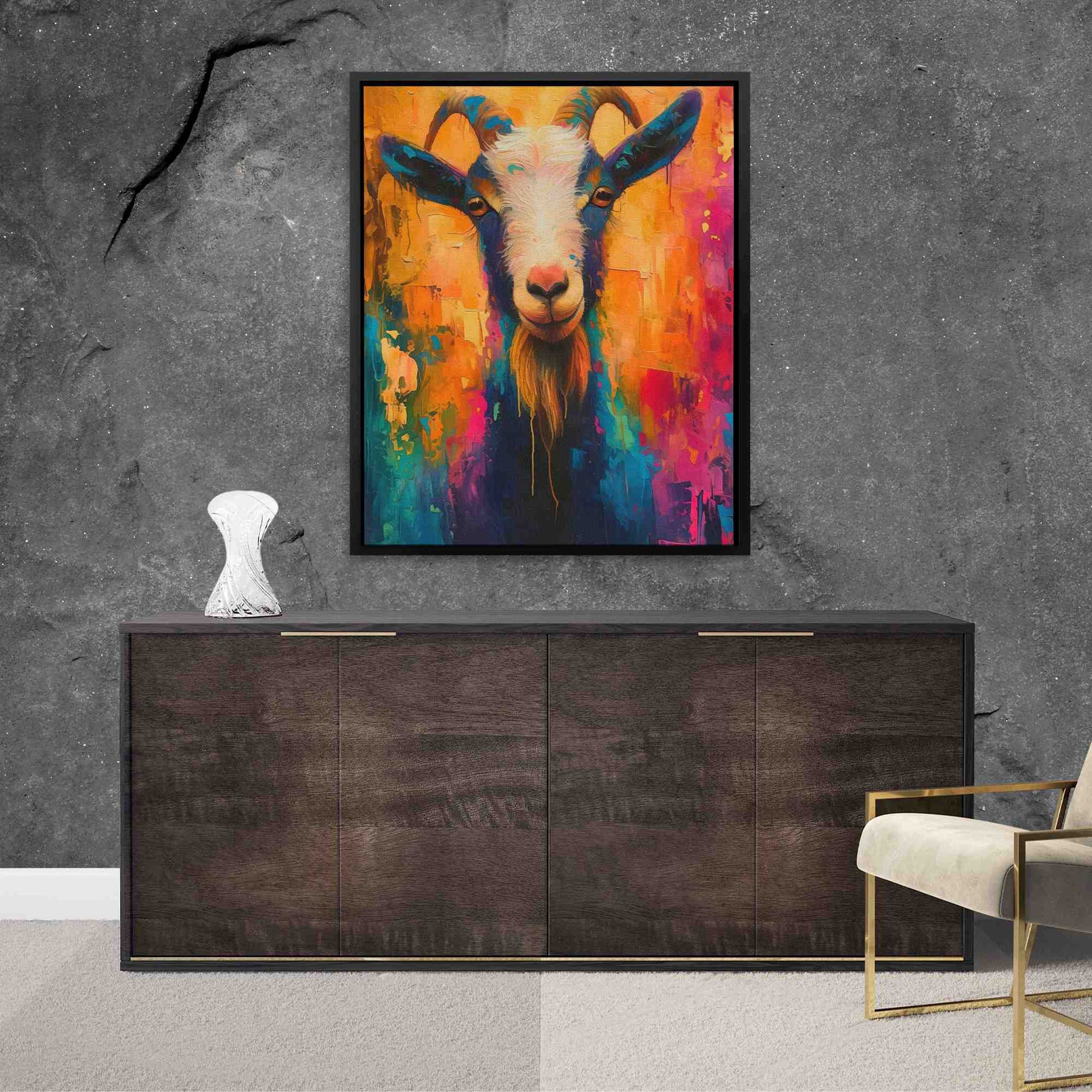 Rainbow Goat - Animals Art for Living Room