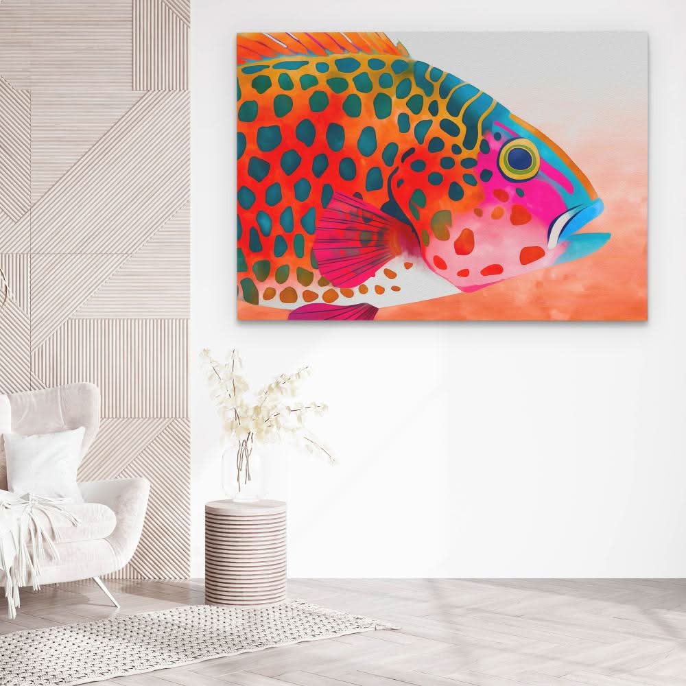 Rainbow Trout - Beach Wall Art in Black Frame