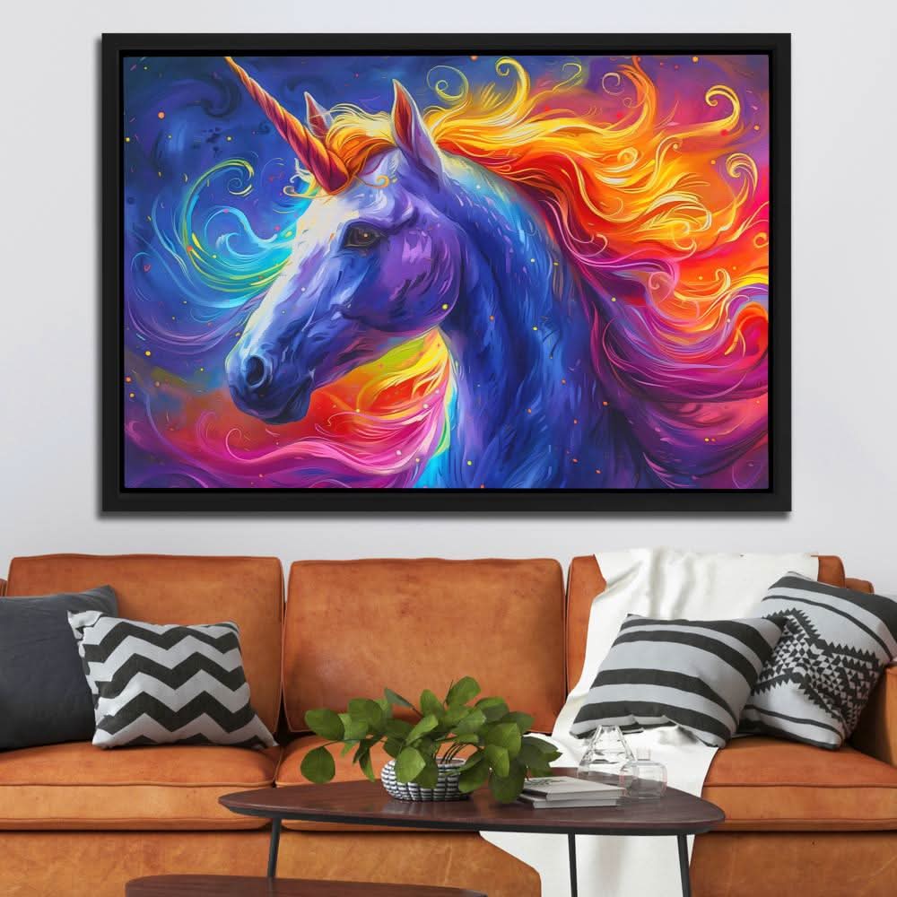 Rainbow Unicorn Magic - Colorful Wall Art for Kids Room