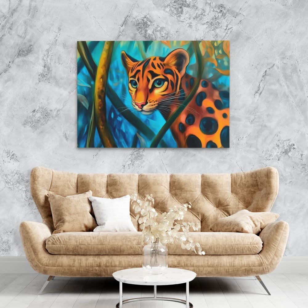 Rainforest Feline - Large Canvas Print