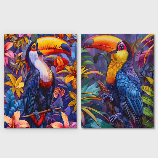 Rainforest Toucans - Animals Canvas Wall Art