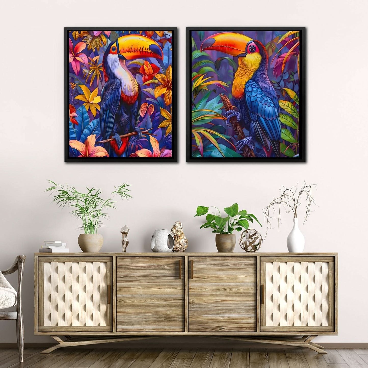 Rainforest Toucans - Animals Art for Dining Room