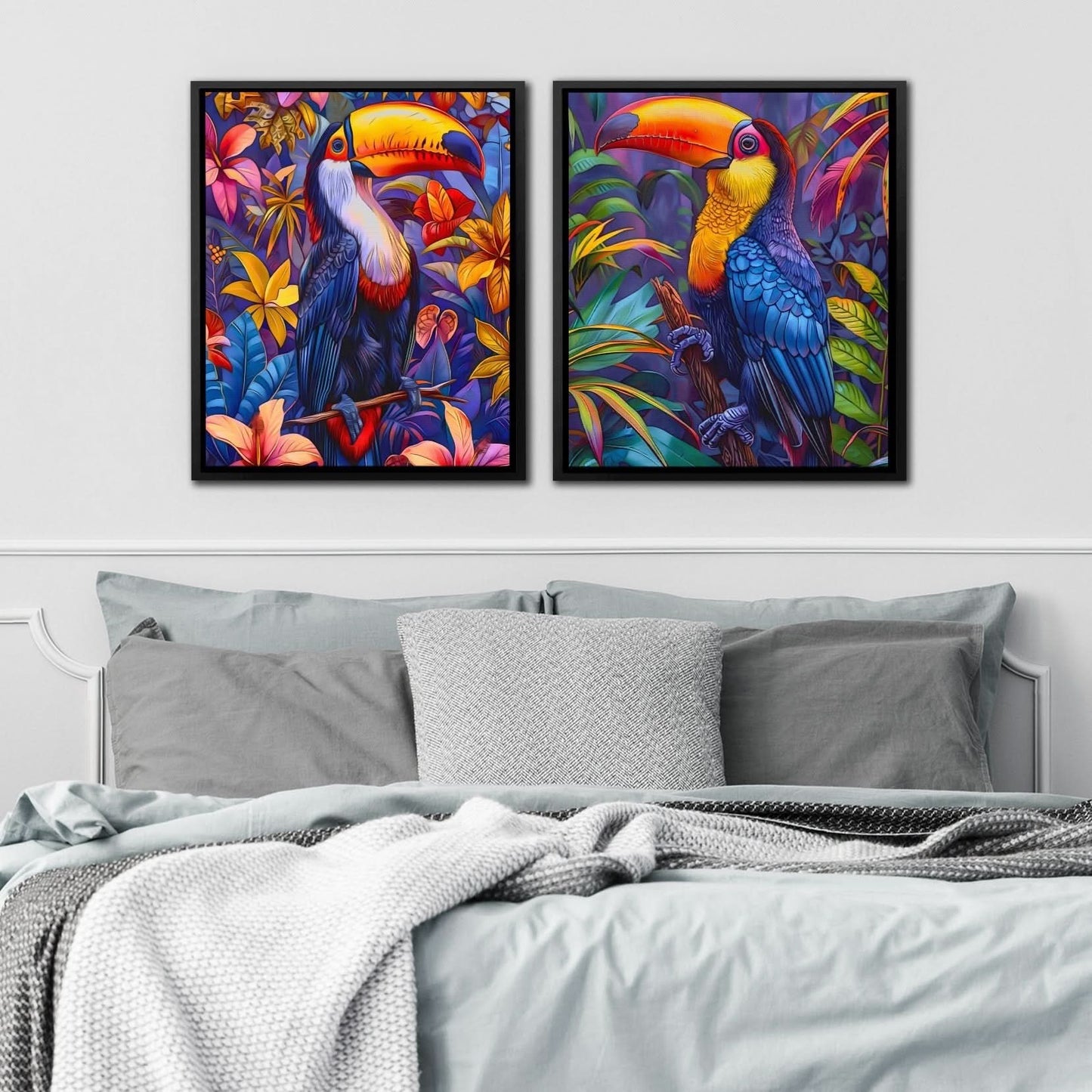 Rainforest Toucans - Large Surrealism Canvas Print