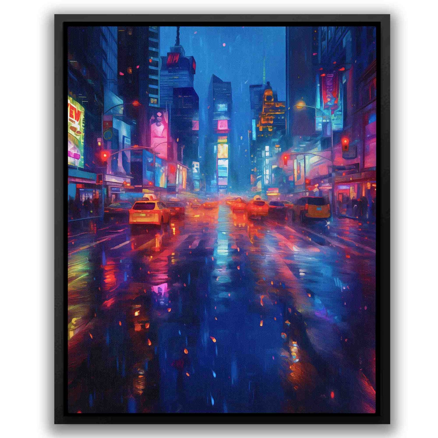 Rainy Streets - Blue City Canvas Print