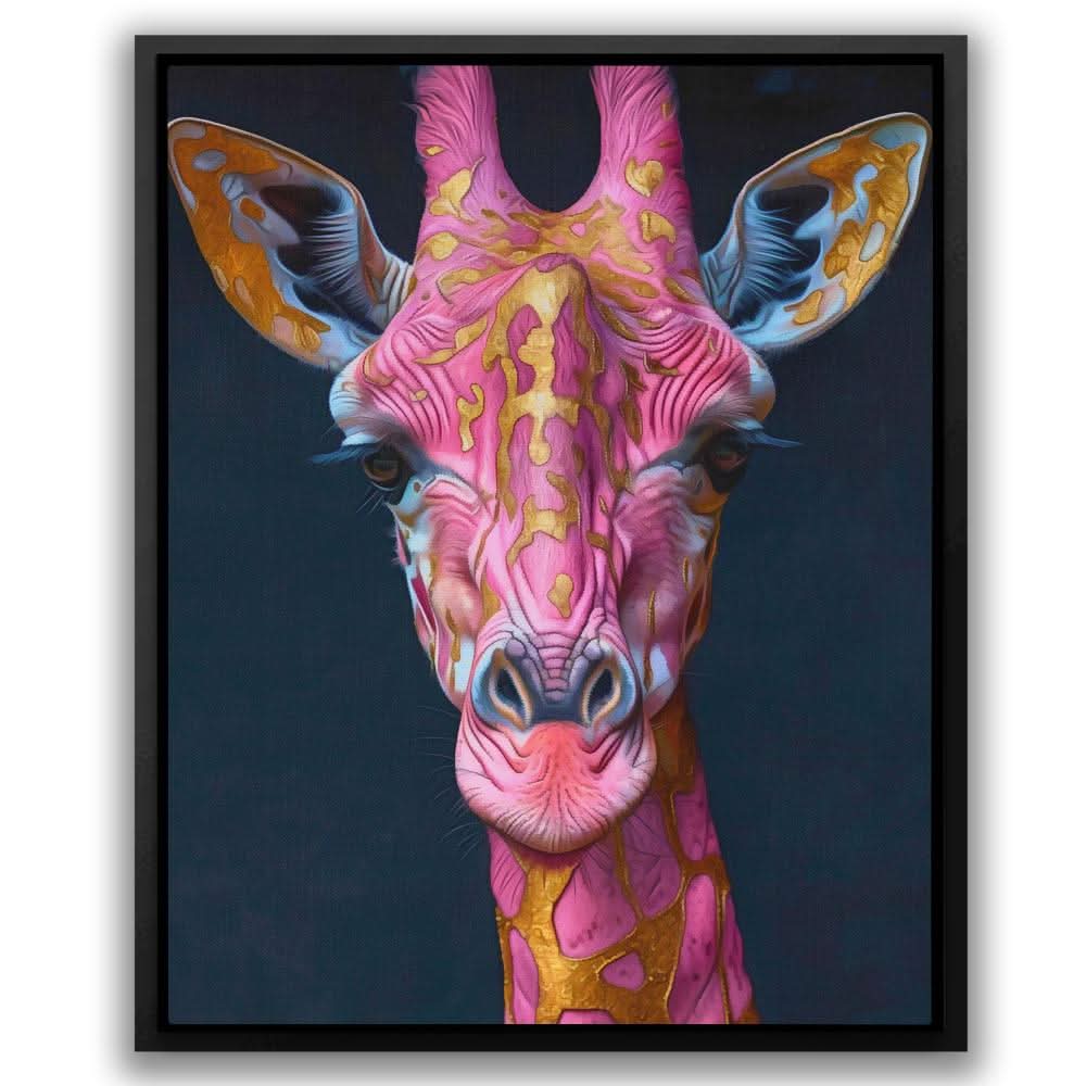 Rare Giraffe - Pink Animals Canvas Print