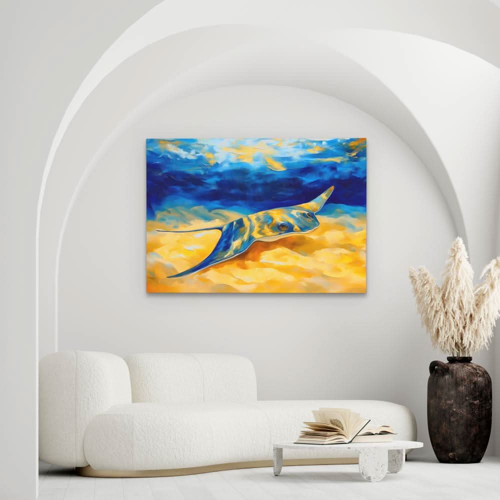 Rays of the Deep - Blue Coastal Canvas Print