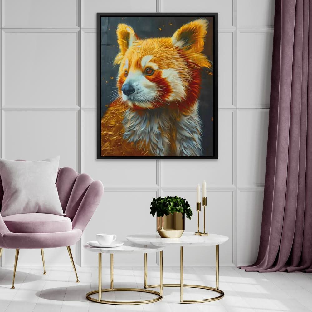 Red Panda Bear - Brown Canvas Wall Art