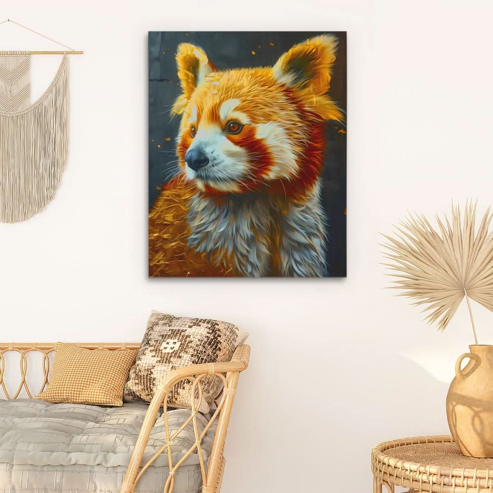 Red Panda Bear - Brown Wall Art for Living Room