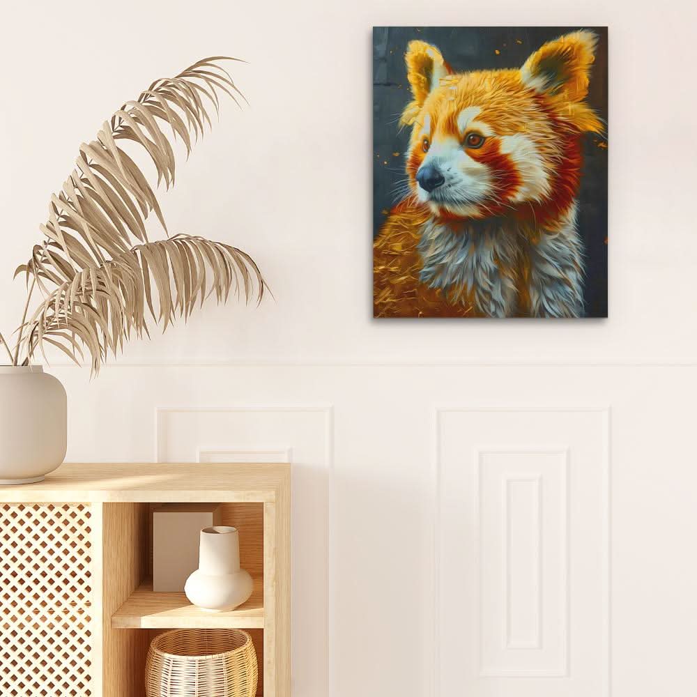 Red Panda Bear - Bear Wall Art in Black Frame