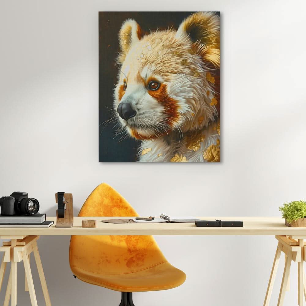 Red Panda Bliss - Modern Brown Canvas Wall Art