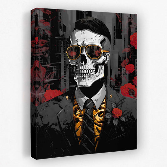 Red Rose Skull - Luxury Wall Art