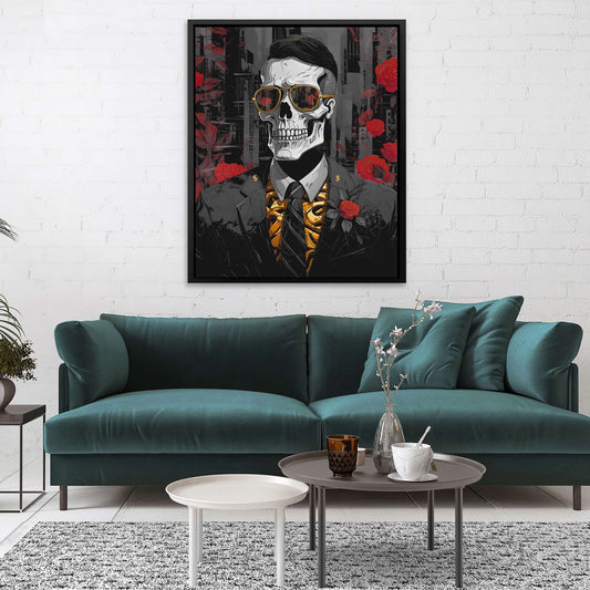 Red Rose Skull - Luxury Wall Art