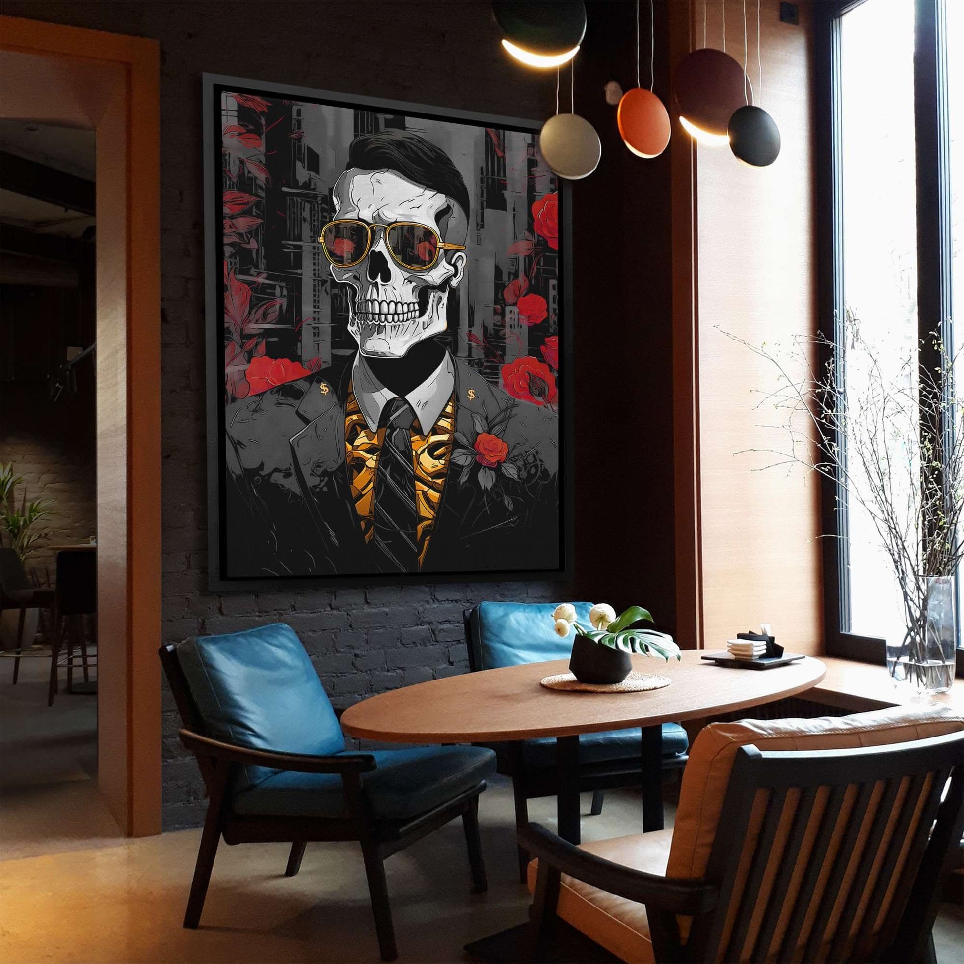 Red Rose Skull - Luxury Wall Art