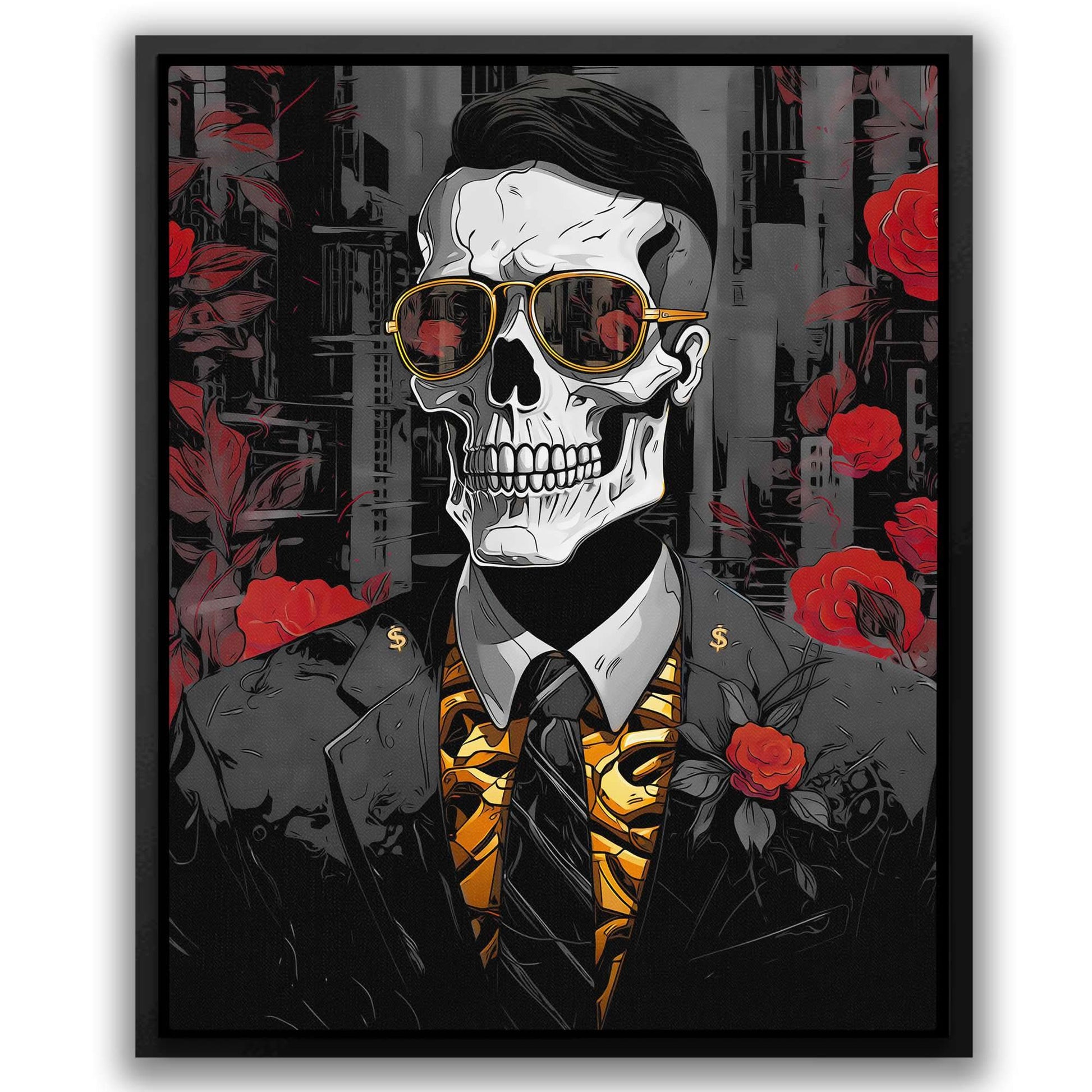 Red Rose Skull - Luxury Wall Art