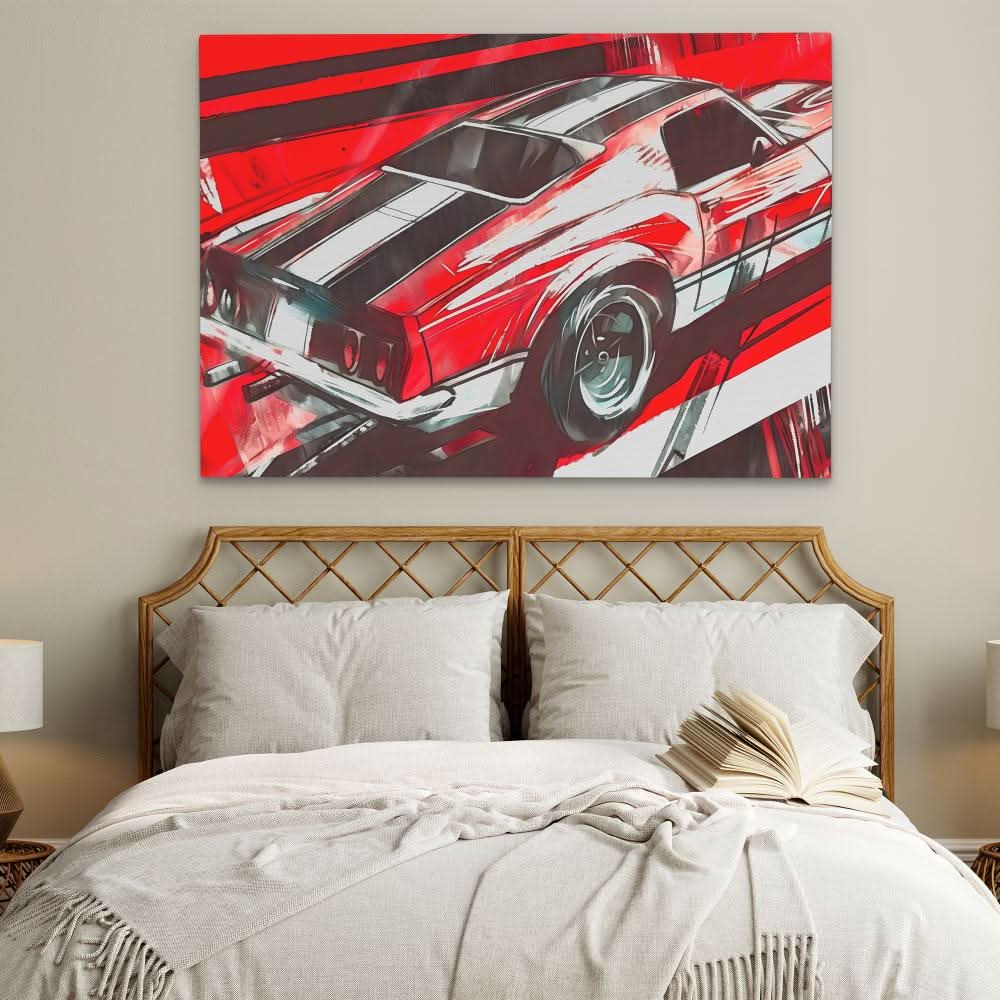 Red Rover - Man Cave Wall Art in Black Frame