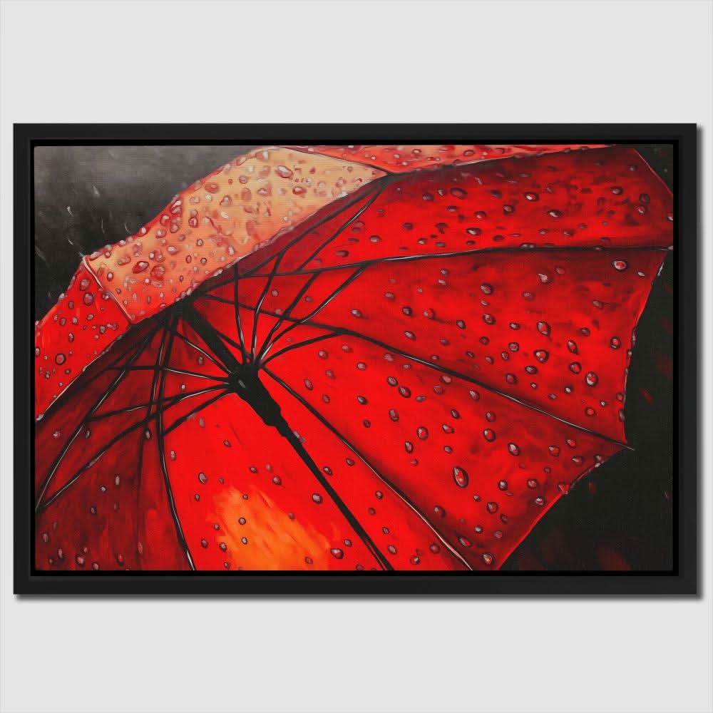 Red Umbrella - Red Urban Canvas Print