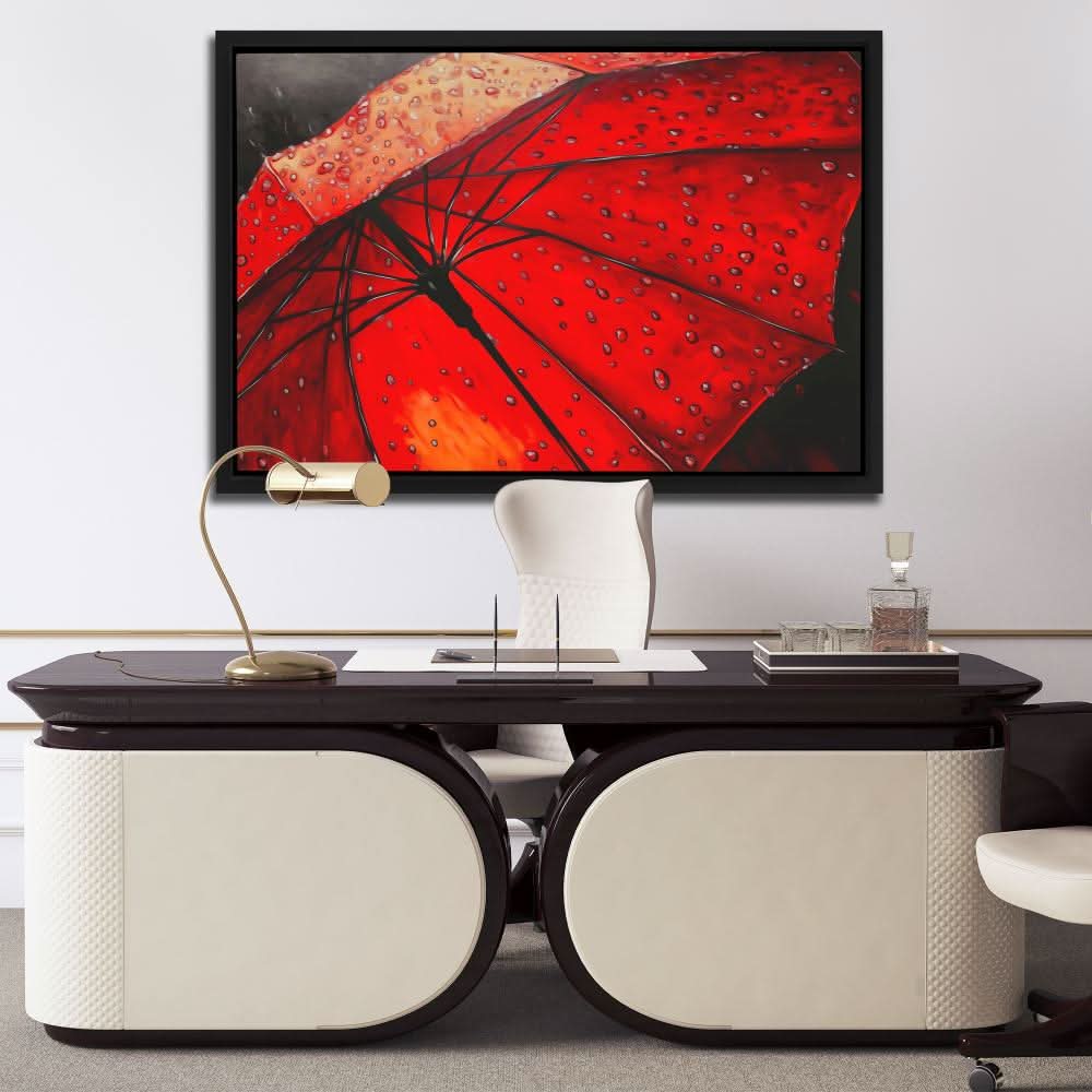 Red Umbrella - Red and Black Art for Bedroom