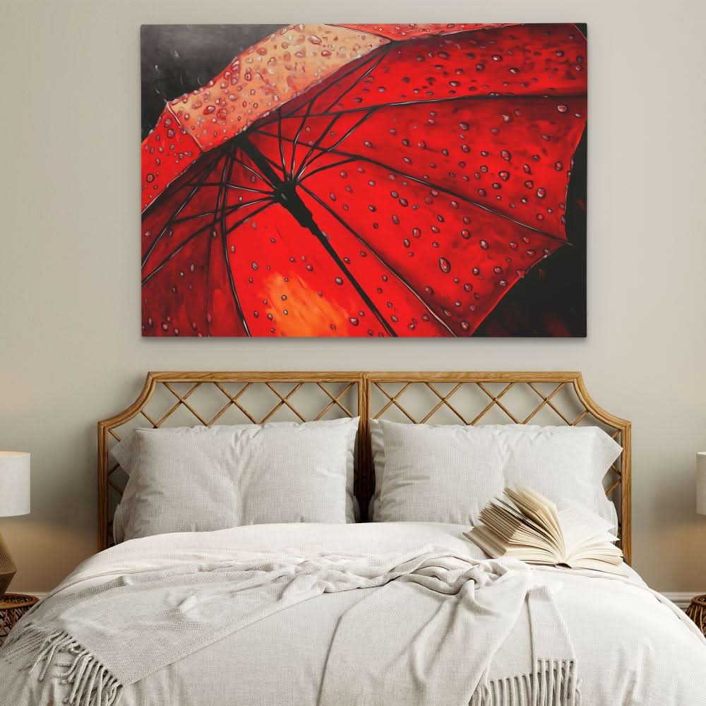 Red Umbrella - Large Abstract Canvas Print