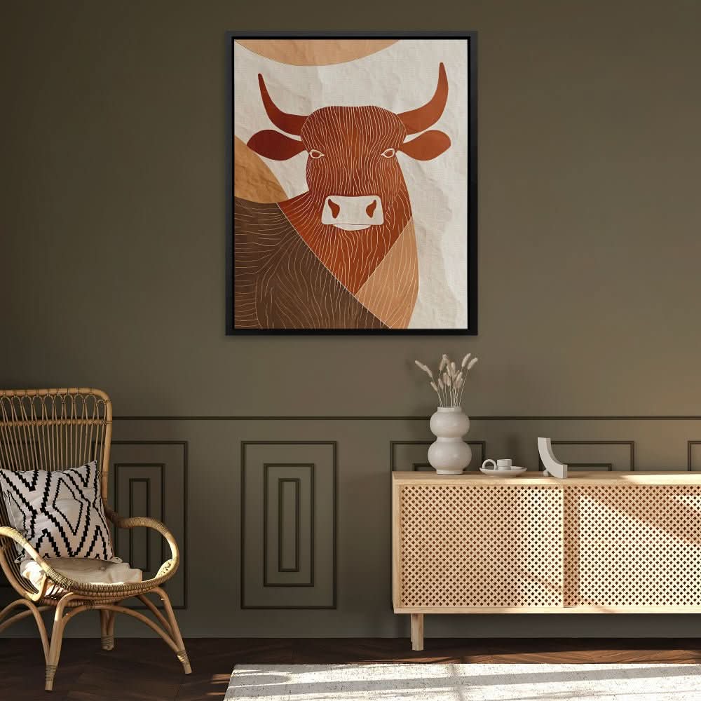 Refined Bull - Large Contemporary Canvas Print