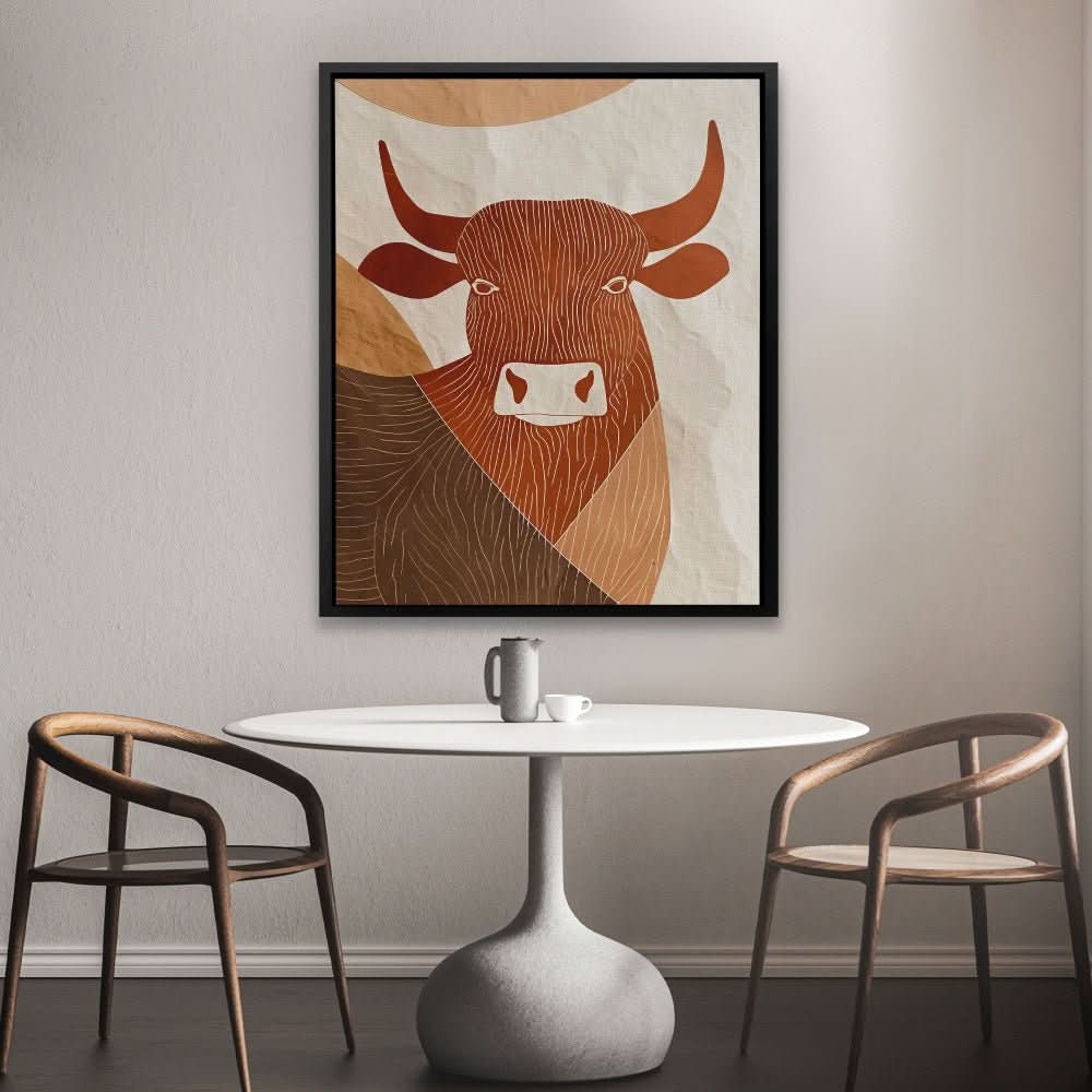 Refined Bull - Bull Art for Bedroom