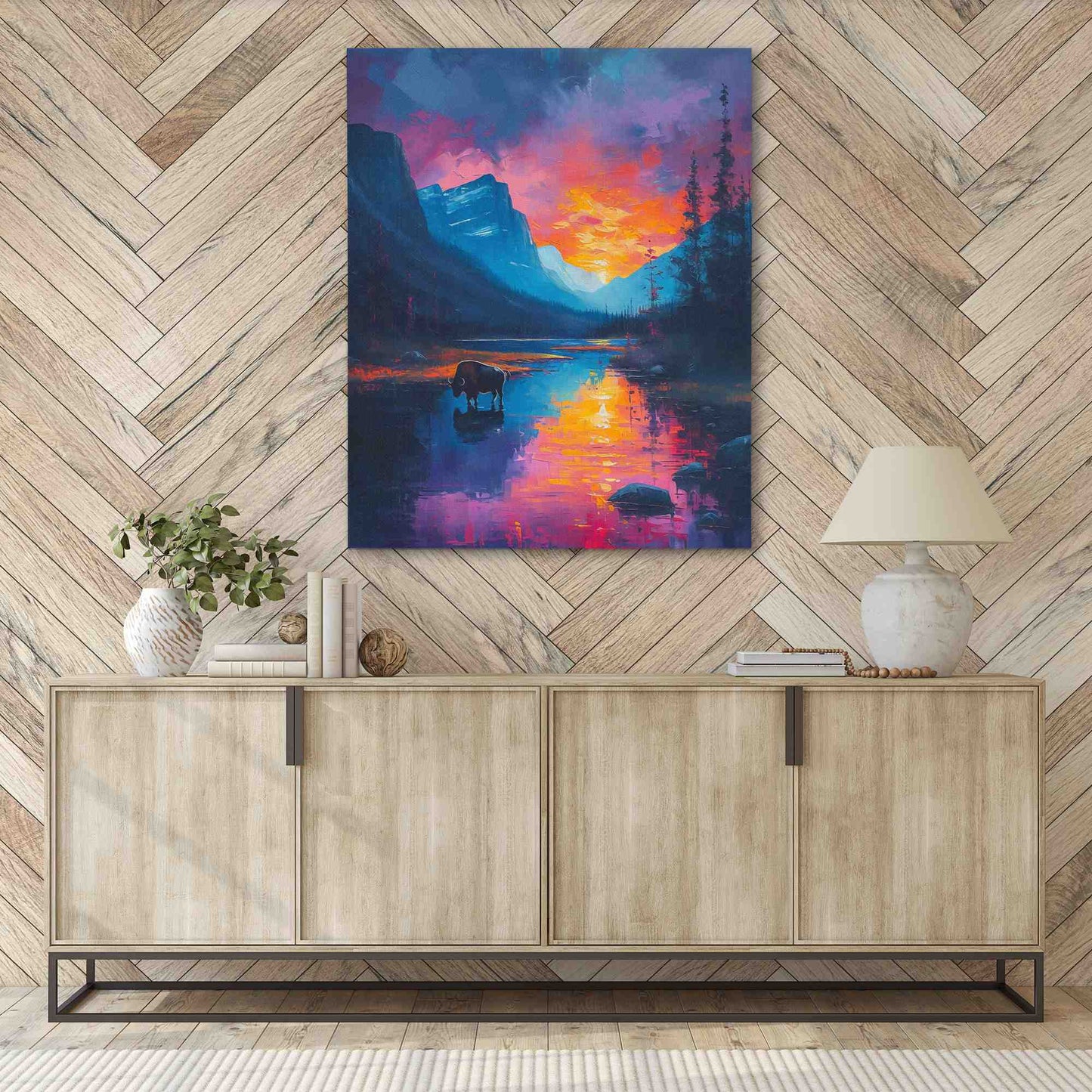 Refined Reflection - Blue Wall Art
