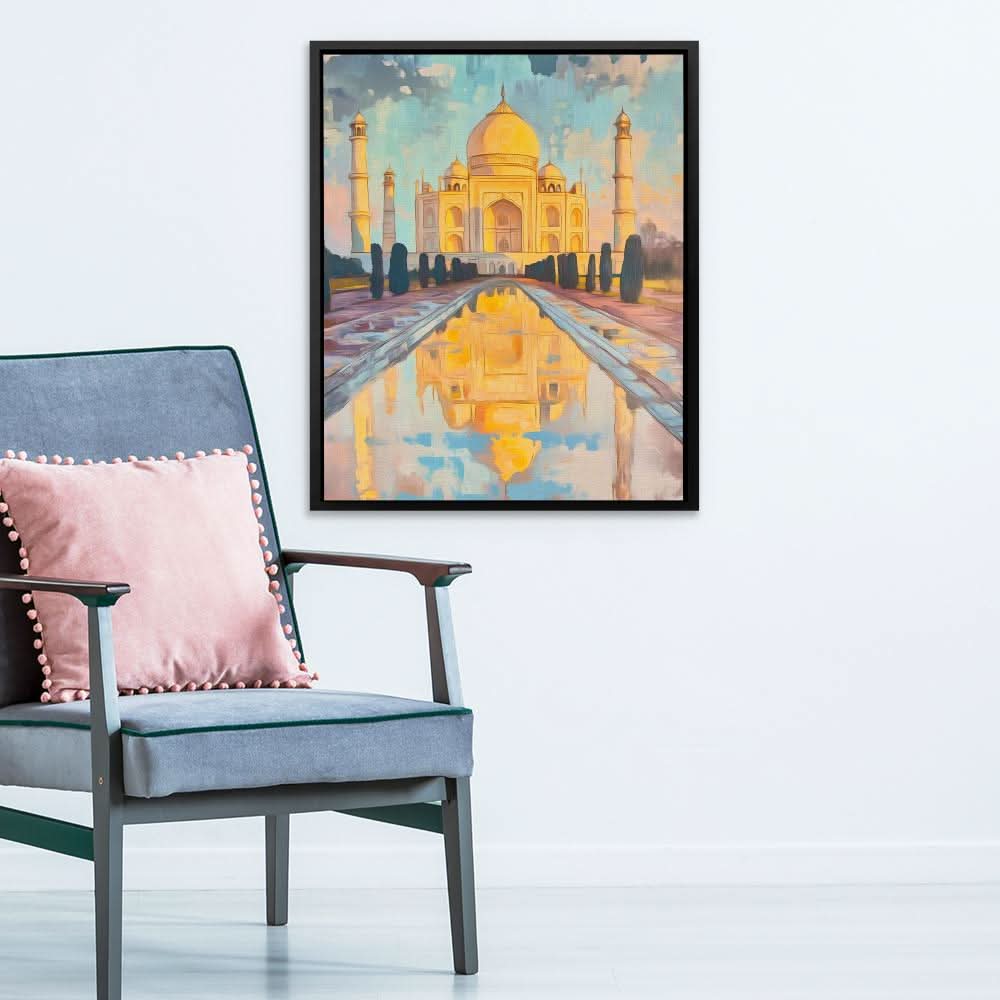 Reflection of the Taj Mahal - Large Canvas Print