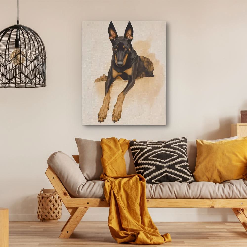 Regal Doberman Portrait - Doberman Art for Hallway