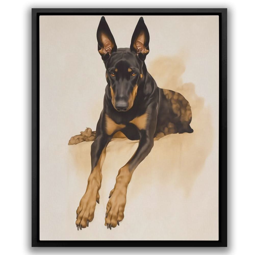 Regal Doberman Portrait - Brown Dog Canvas Print