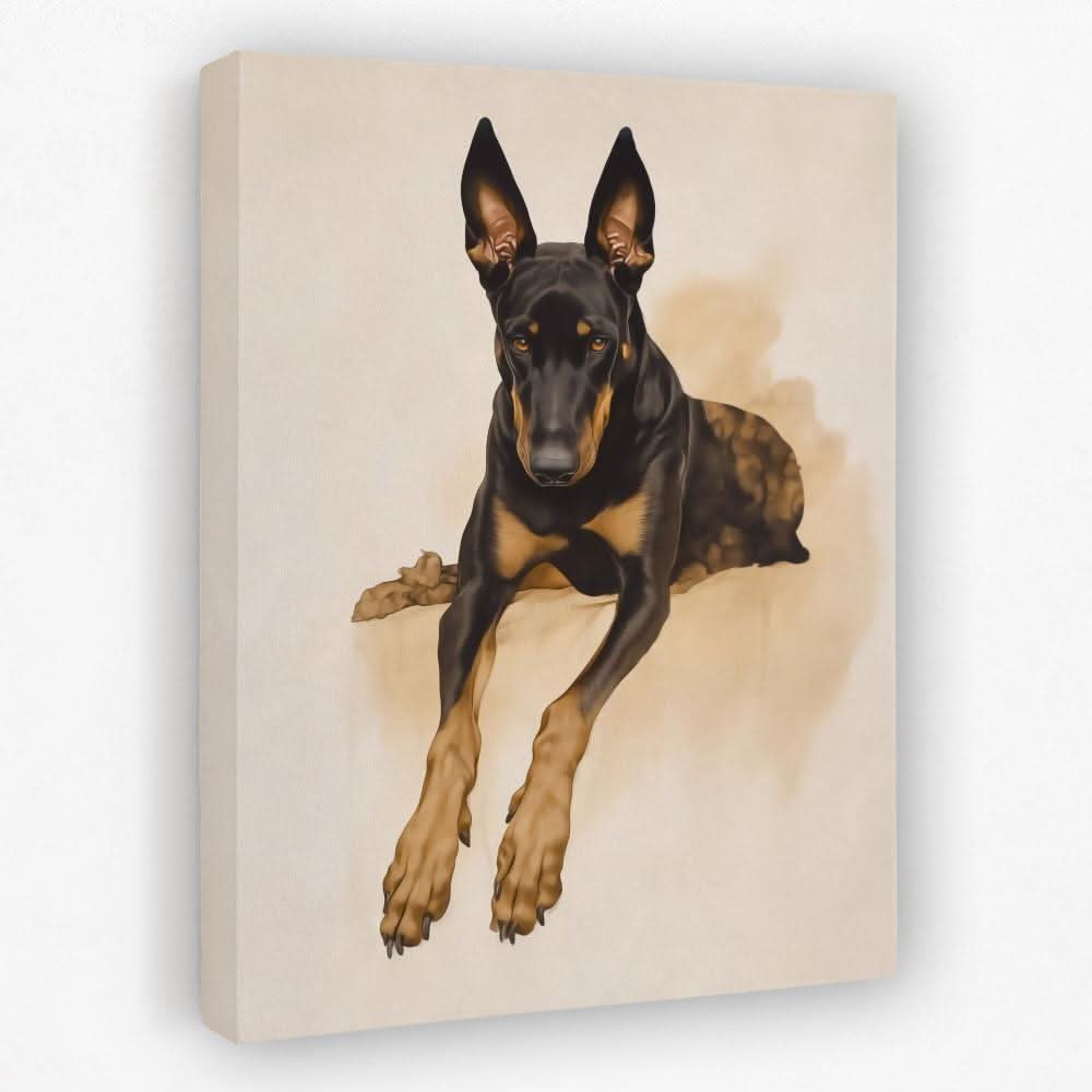 Regal Doberman Portrait - Doberman Canvas Wall Art