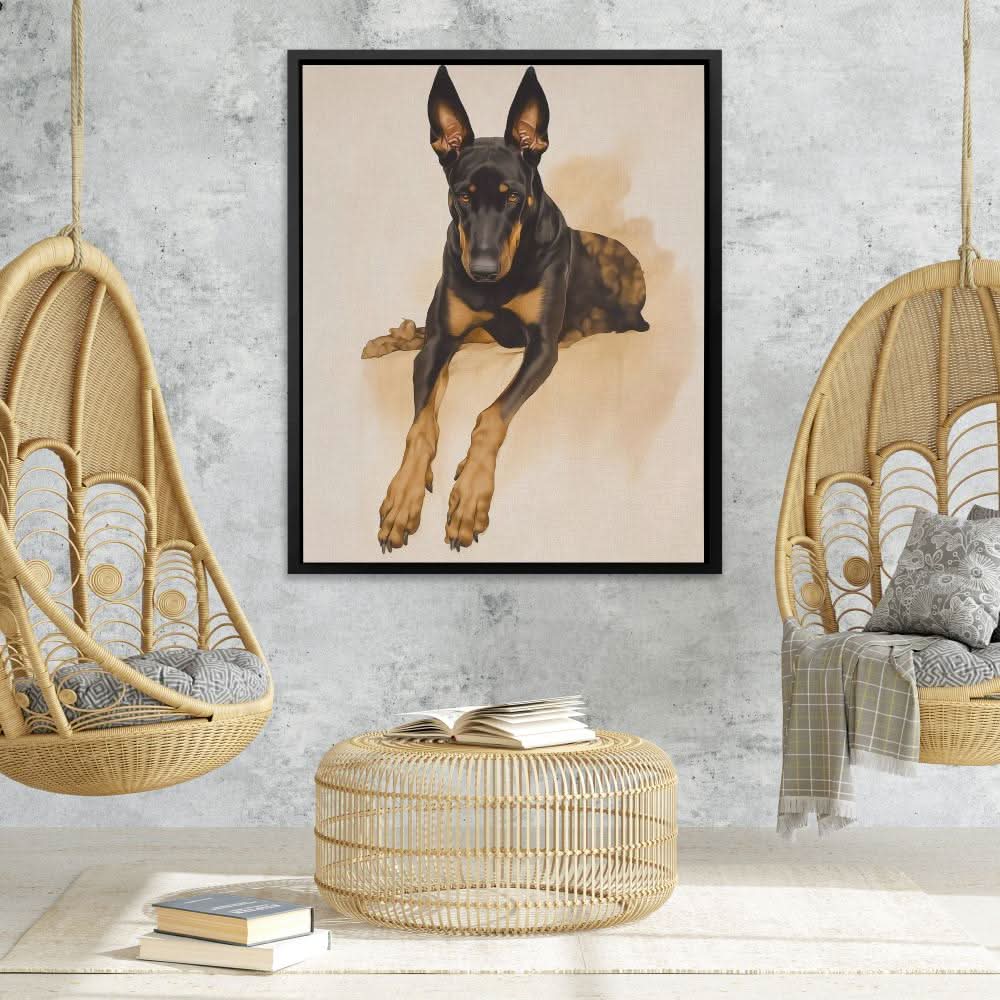 Regal Doberman Portrait - Large Canvas Print