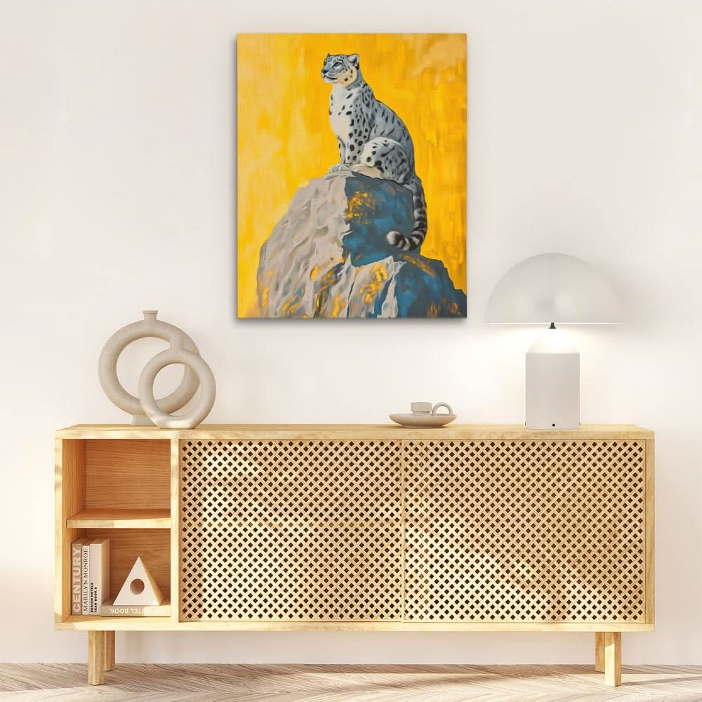Regal Heights - Big Cat Wall Art in Black Frame