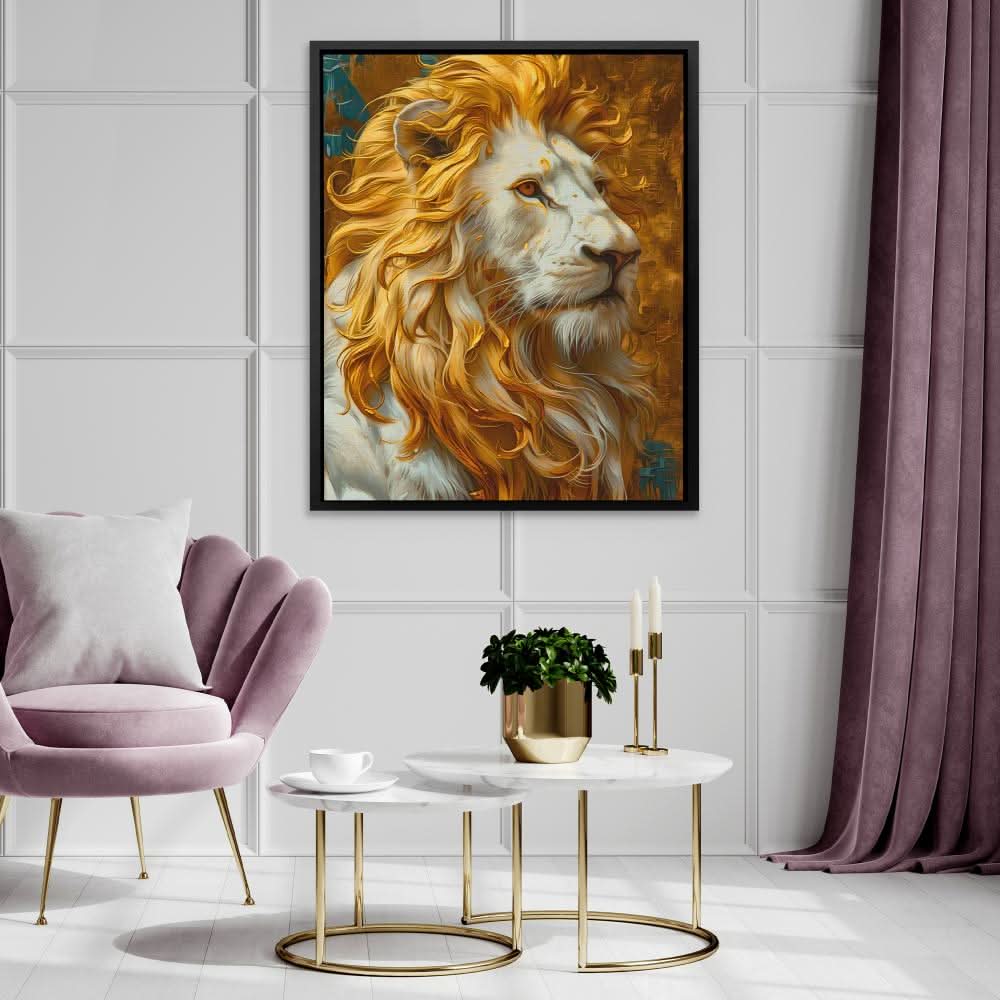 Regal Resilience - Modern Beige Canvas Wall Art