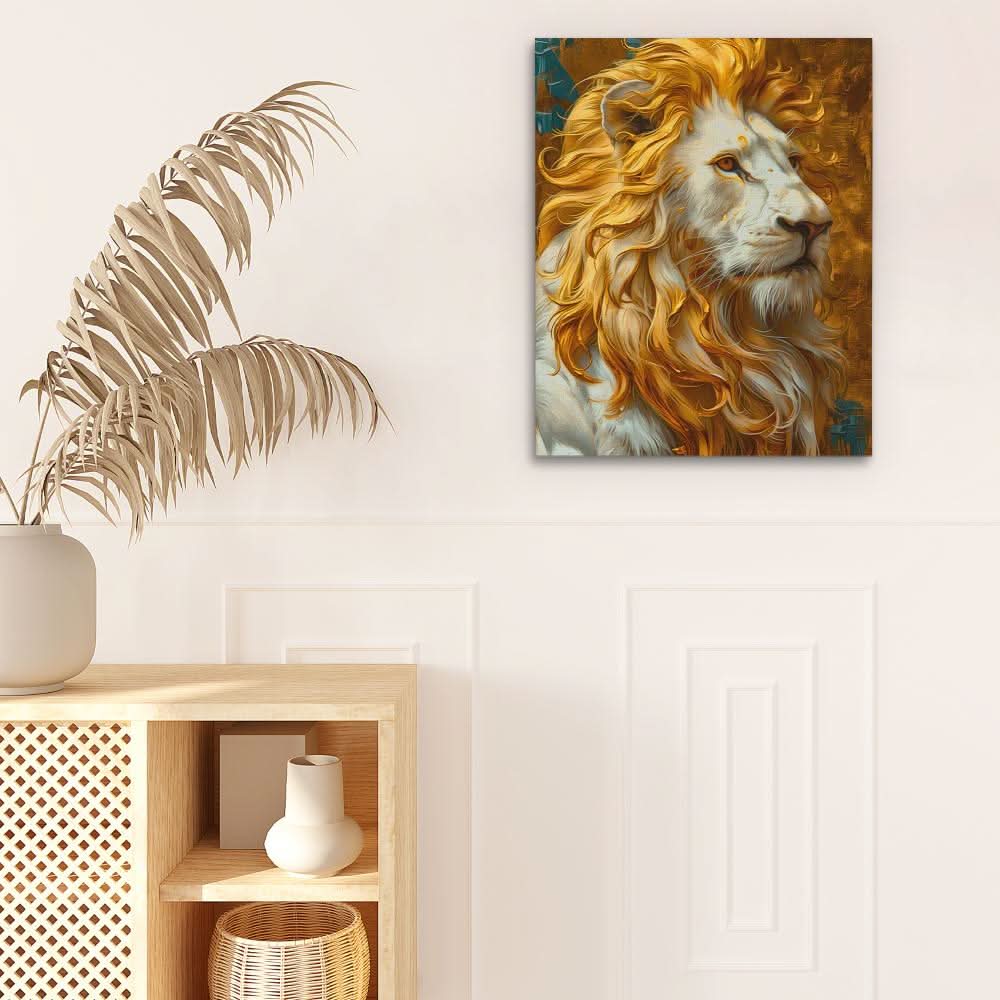 Regal Resilience - Big Cat Wall Art in Black Frame