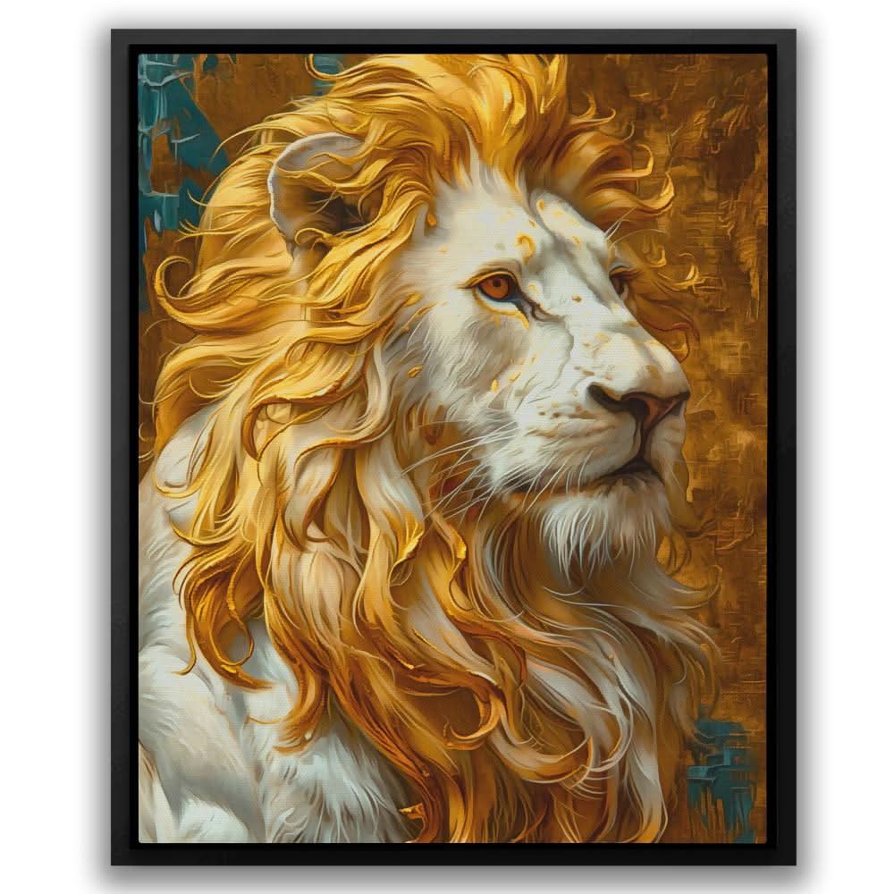 Regal Resilience - Beige Big Cat Canvas Print