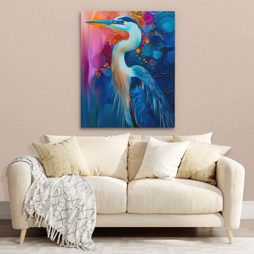 Regal Resplendence - Bird Wall Art in Black Frame