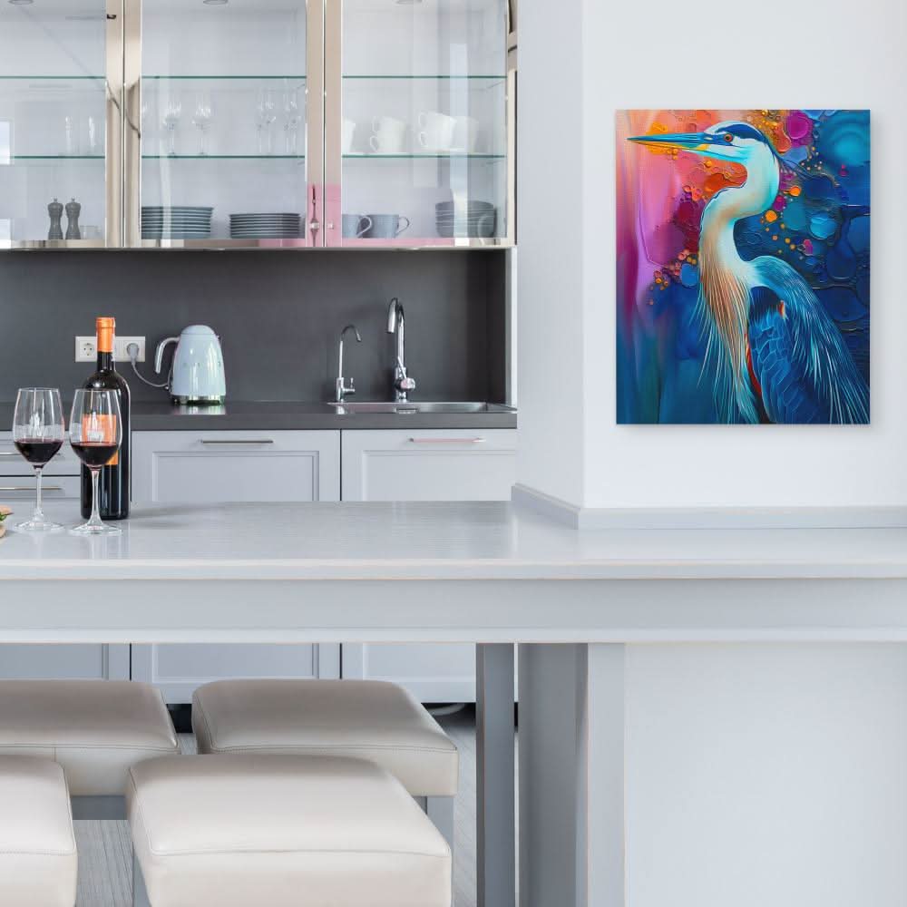 Regal Resplendence - Blue Wall Art for Home Office