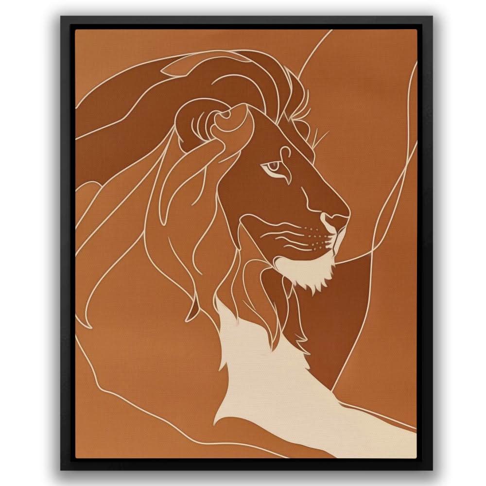Resting Lion Doodle - Brown Big Cat Canvas Print
