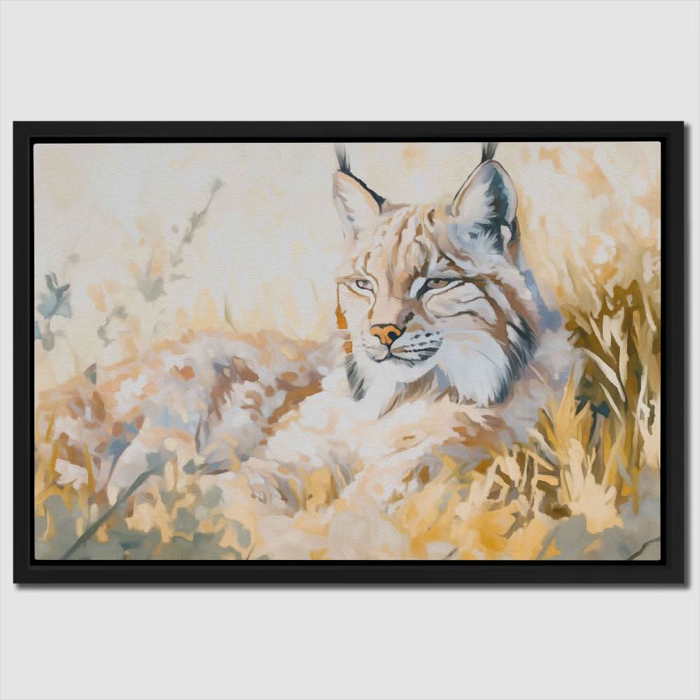 Resting Lynx - Beige Big Cat Canvas Print