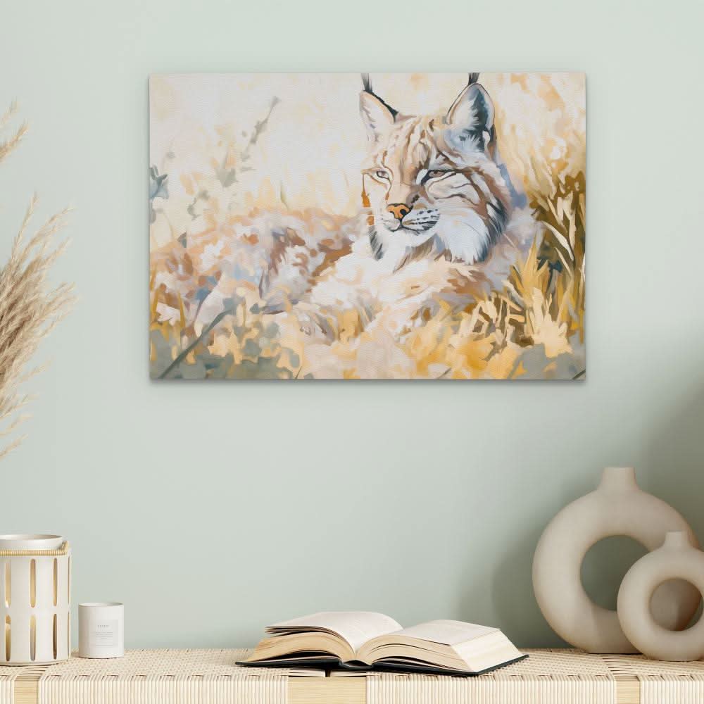 Resting Lynx - Wall Art in Black Frame