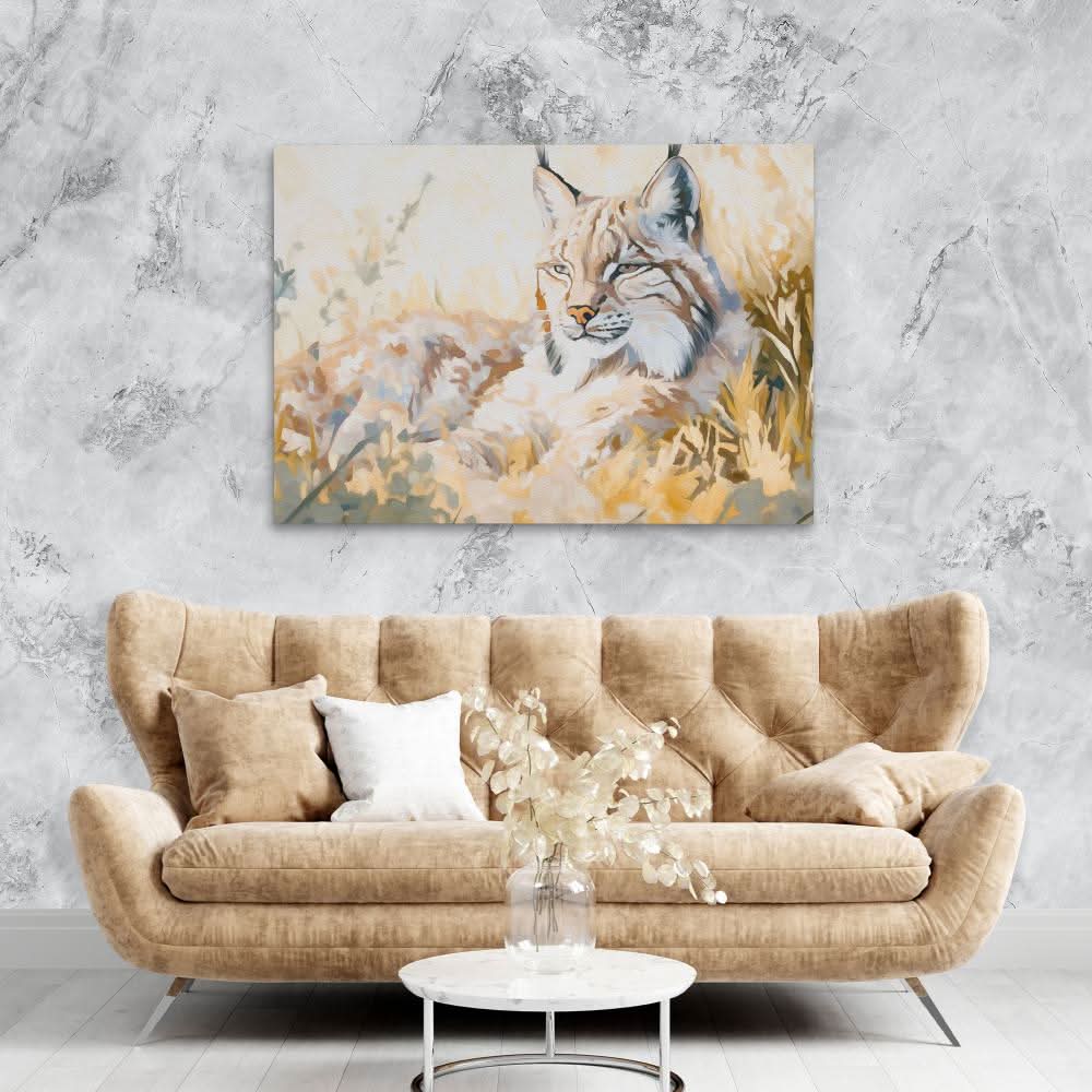 Resting Lynx - Large Canvas Print