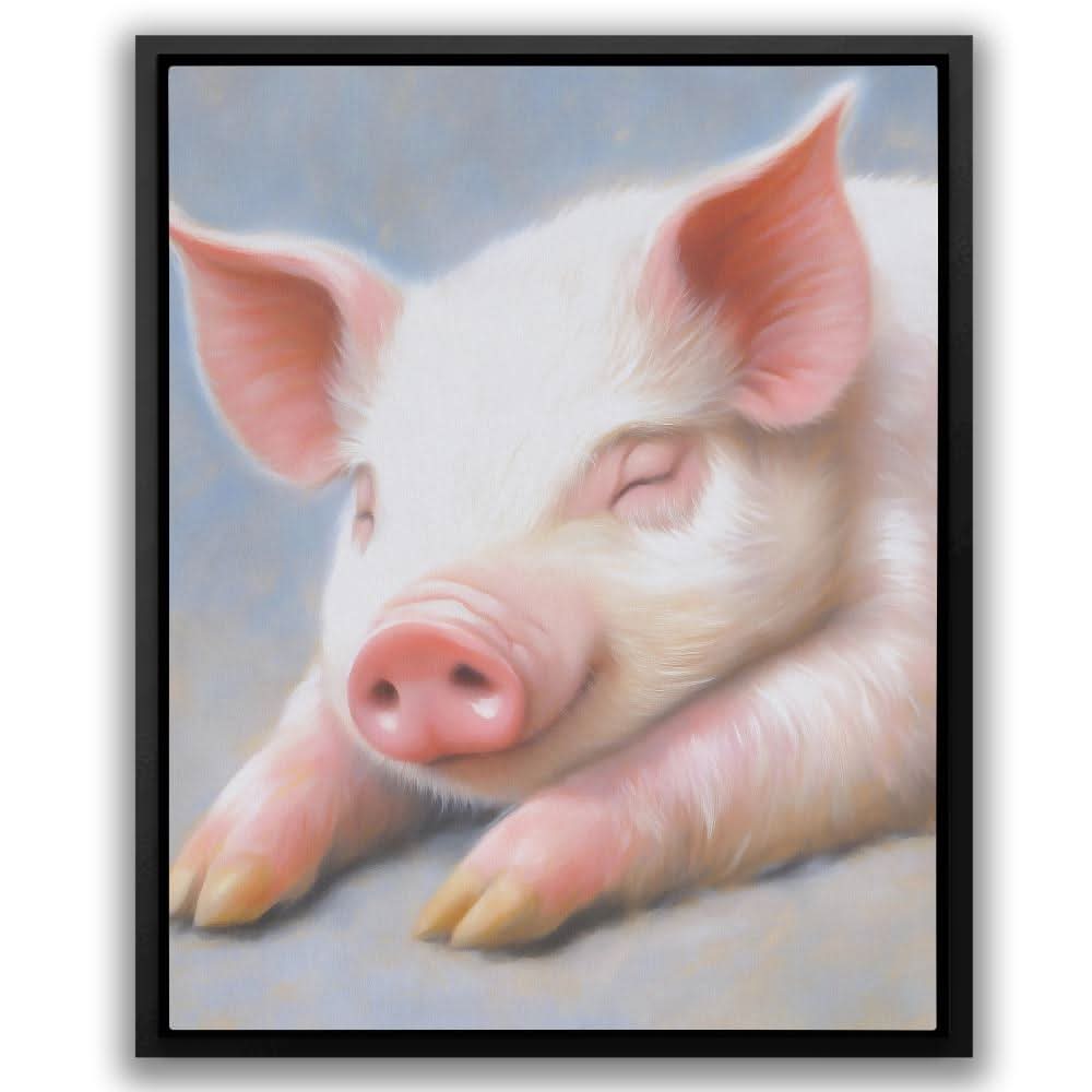 Resting Pig - Pastel Country and Farm Canvas Print