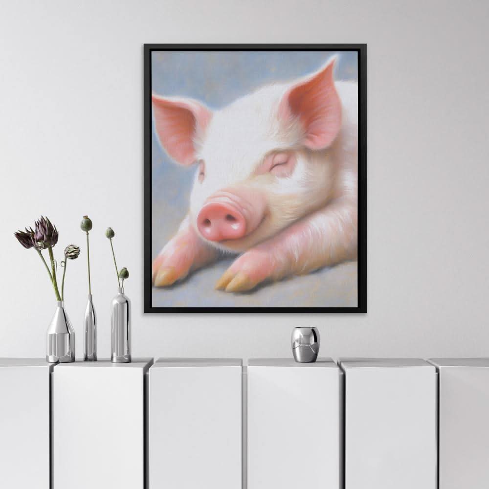 Resting Pig - Large Canvas Print