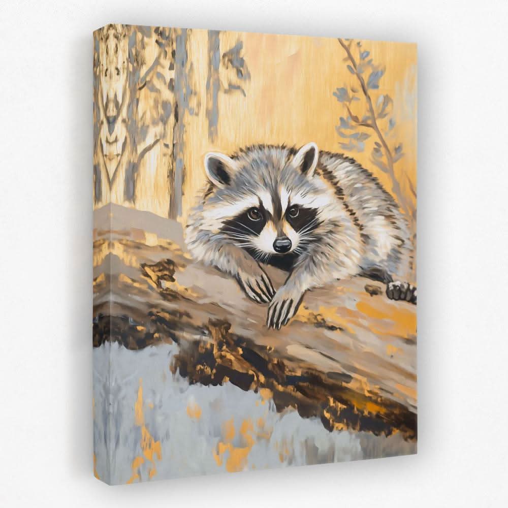 Resting Raccoon - Animals Canvas Wall Art