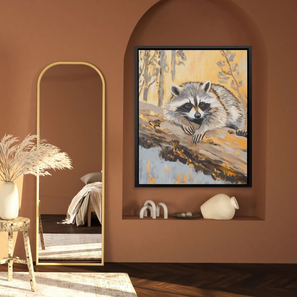 Resting Raccoon - Large Canvas Print