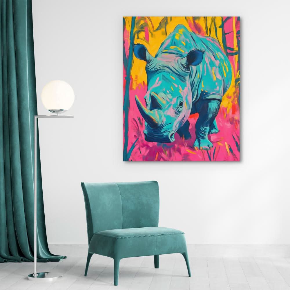 Rhino Glow - Animals Art for Studio