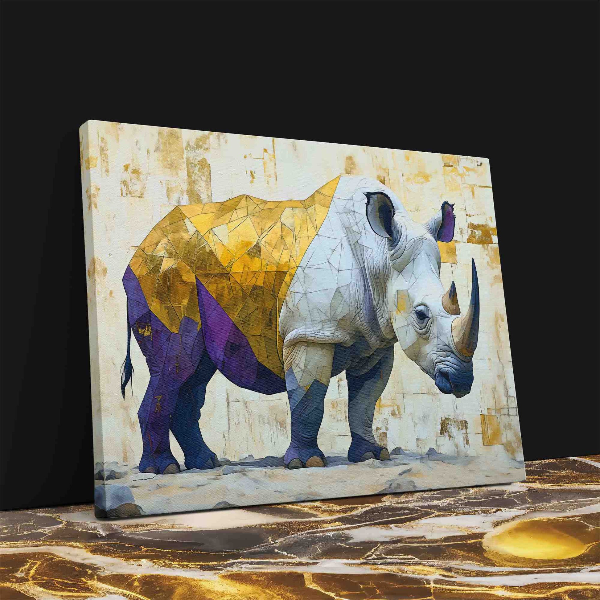 Rhino Standing - Africa Art for Living Room