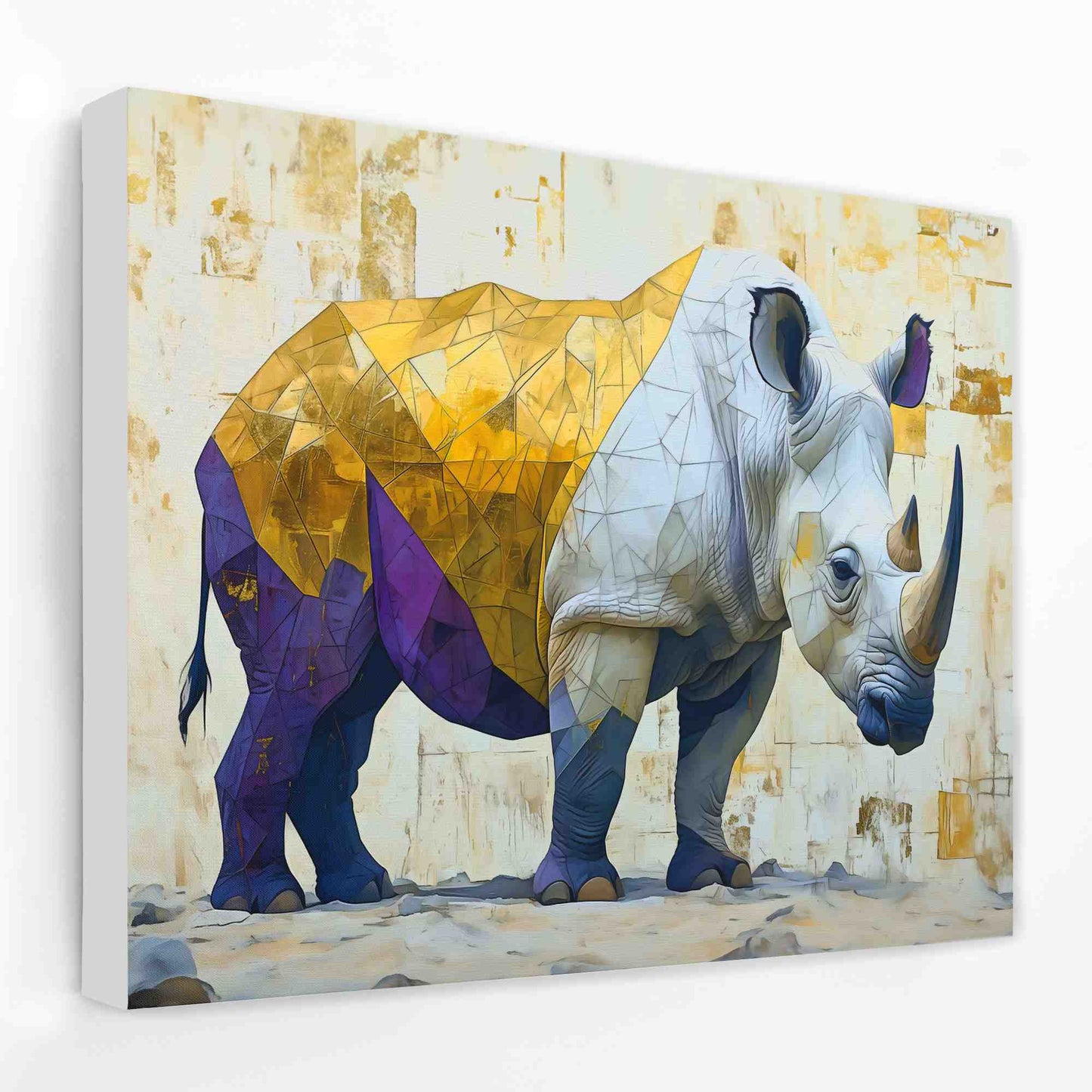 Rhino Standing - Africa Canvas Wall Art