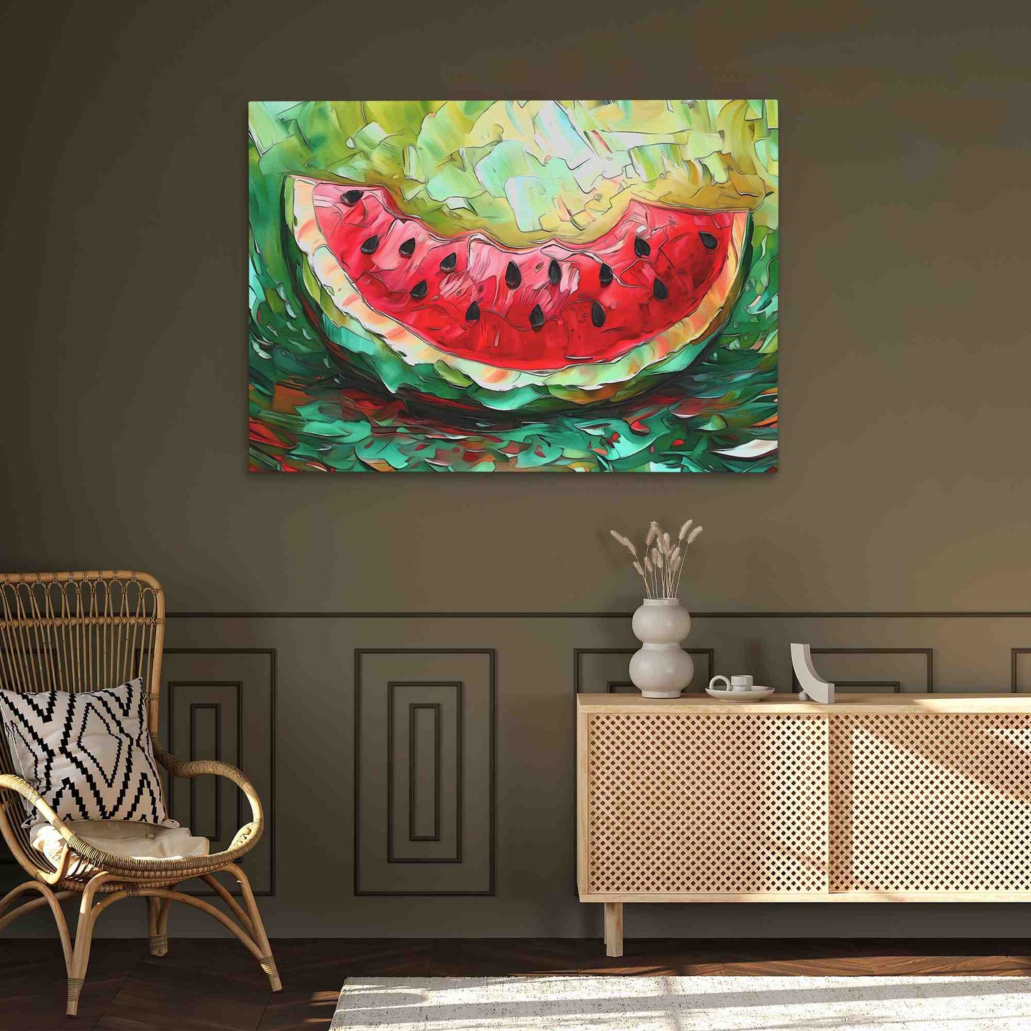 Ripe Watermelon - Large Abstract Canvas Print