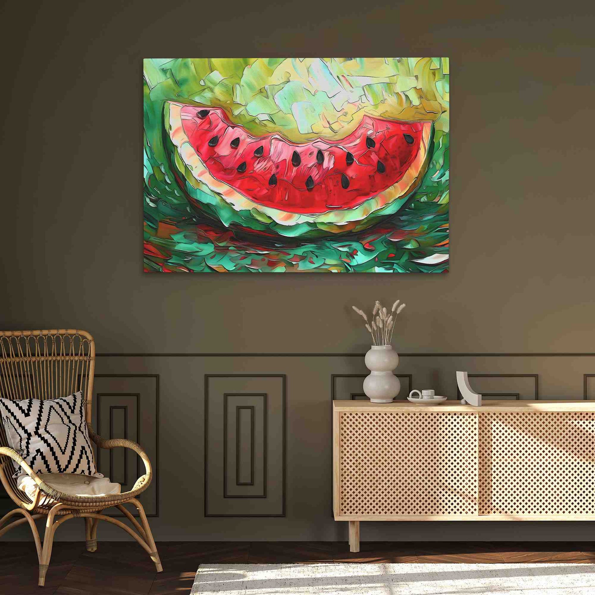 Ripe Watermelon - Large Abstract Canvas Print