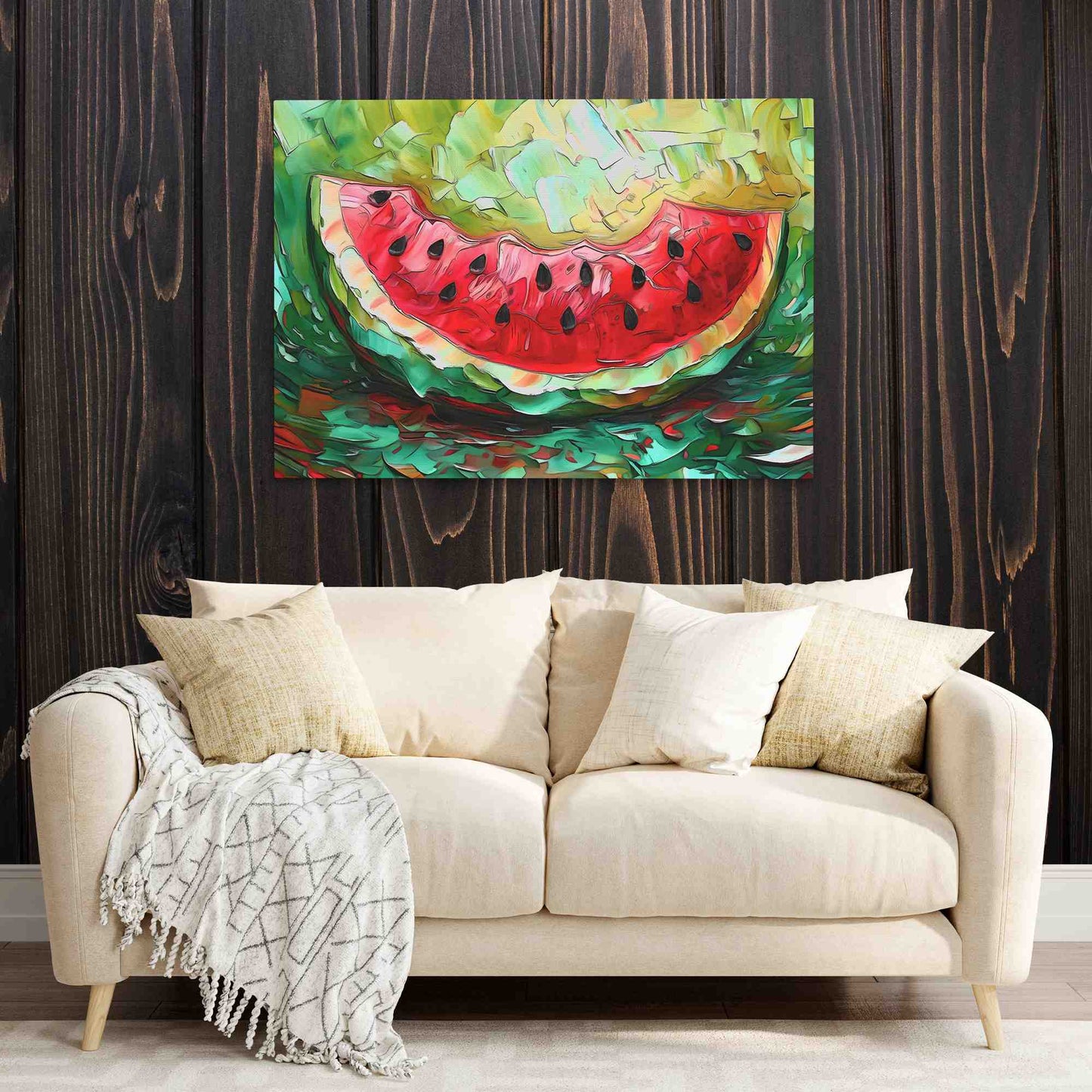 Ripe Watermelon - Fruit Wall Art in Black Frame